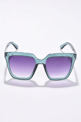 Women Purple Lens Green Wayfarer Sunglasses