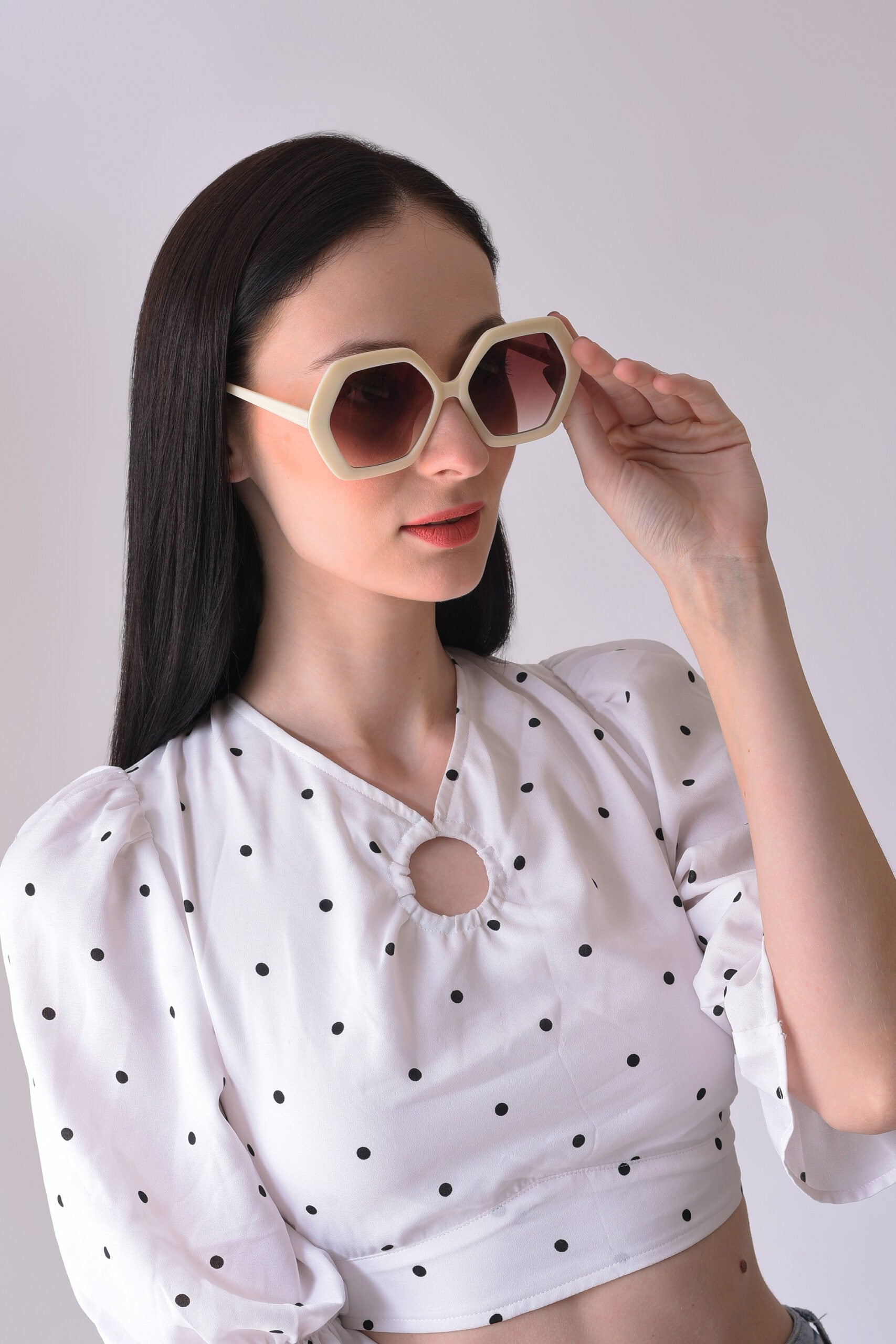 Women Brown Lens White Wayfarer Sunglasses