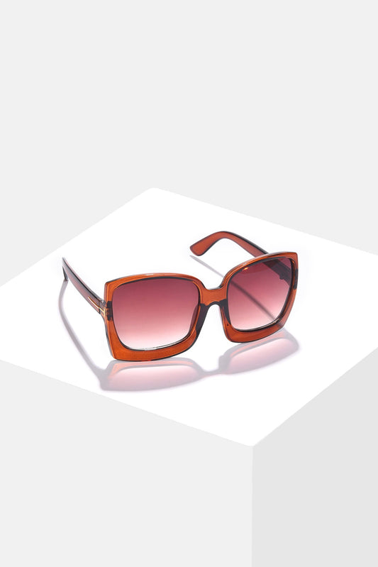 Women Brown Lens Brown Oversized Sunglasses