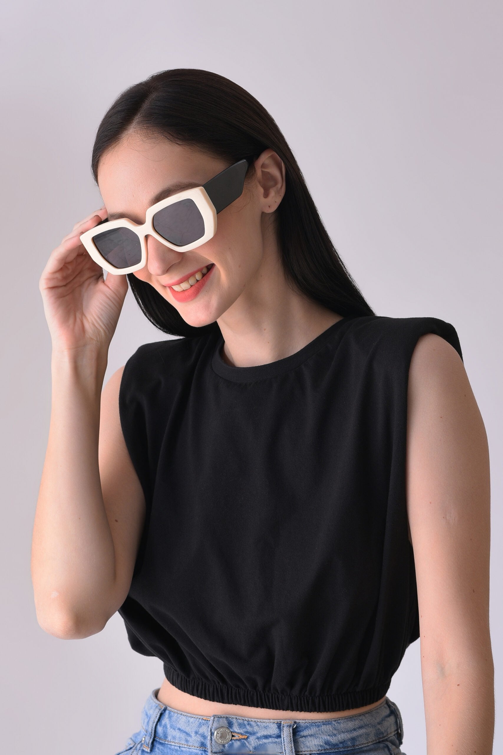 Women Black Lens Black Butterfly Sunglasses