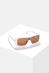 Women Brown Lens White Wayfarer Sunglasses