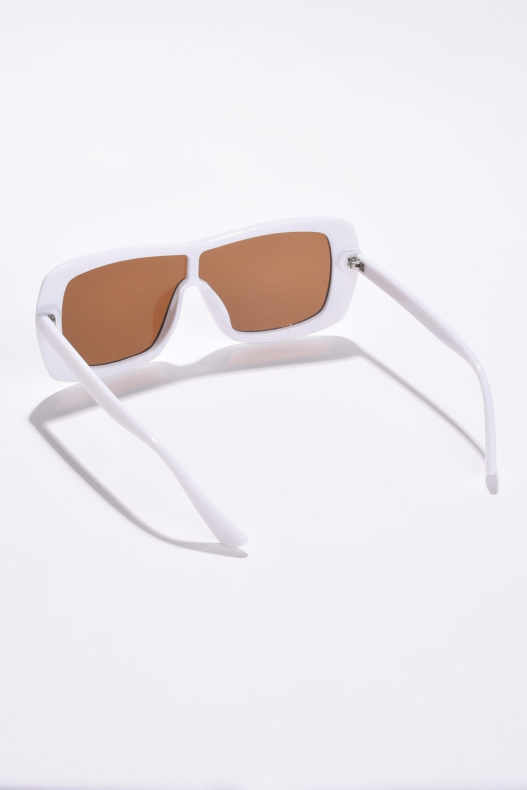 Women Brown Lens White Wayfarer Sunglasses