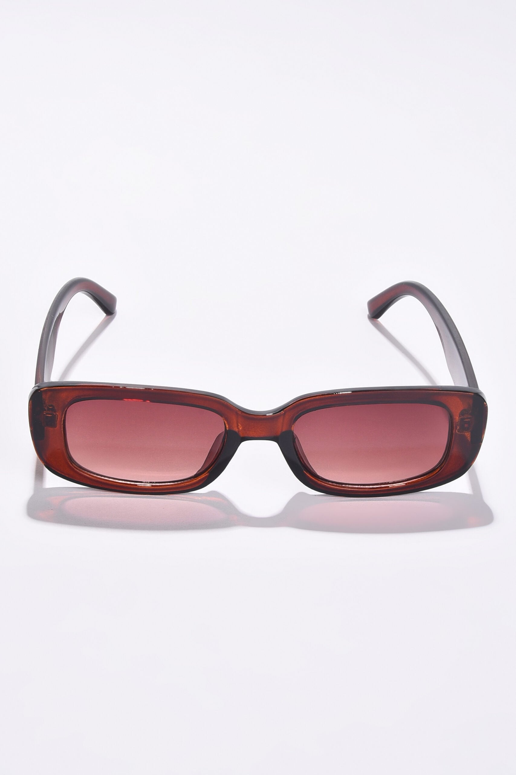 Women Brown Lens Brown Rectangle Sunglasses