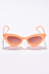 Women Brown Lens Orange Cateye Sunglasses