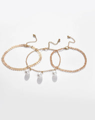 Gold Plated Pearl Anklet