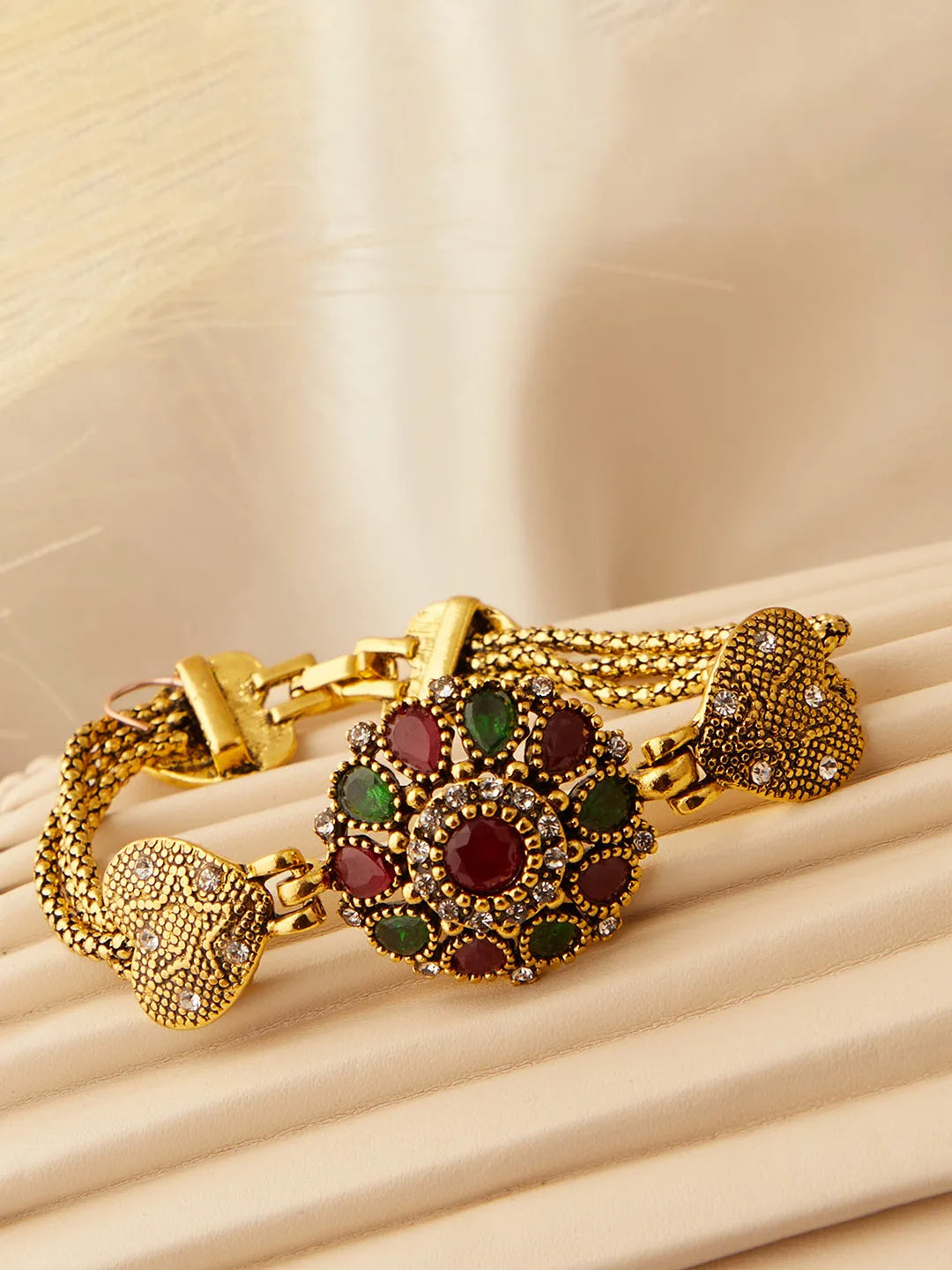 Gold Plated Designer Stone Bracelet