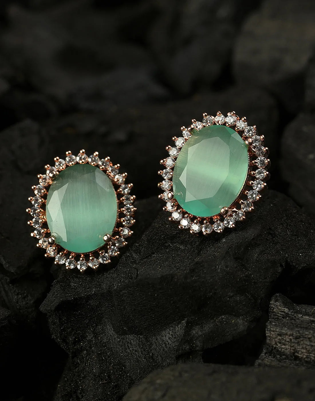 Emerald Desinger Gold Plated Studs