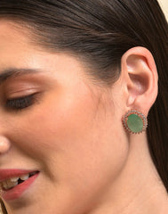 Emerald Desinger Gold Plated Studs