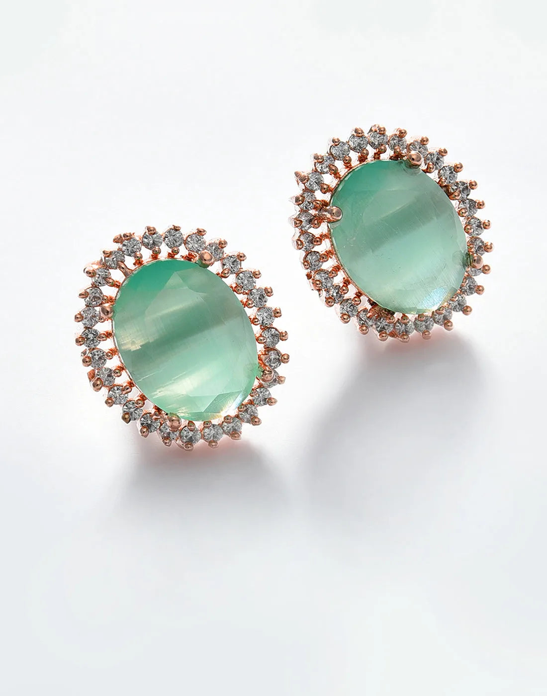 Emerald Desinger Gold Plated Studs