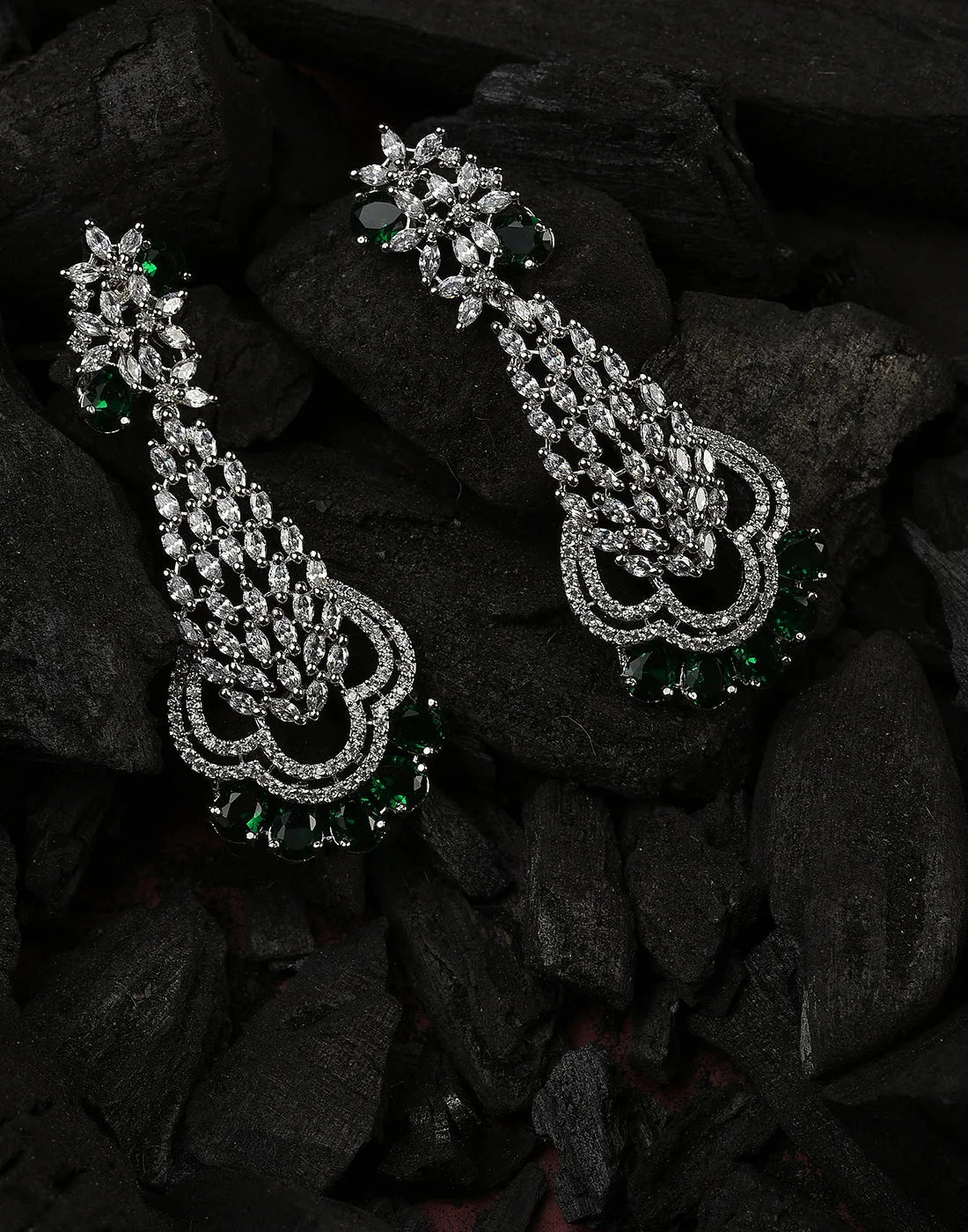 American Diamond Silver Plated Earring