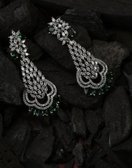 American Diamond Silver Plated Earring