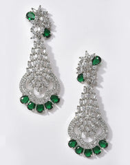 American Diamond Silver Plated Earring