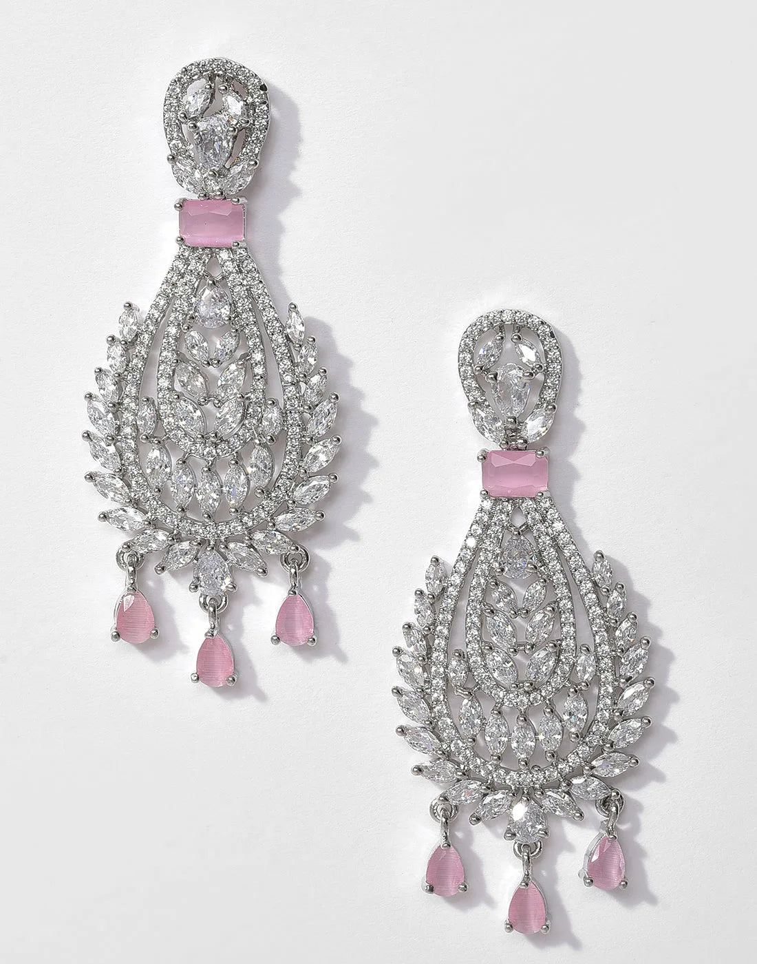 American Diamond Silver Plated Earring