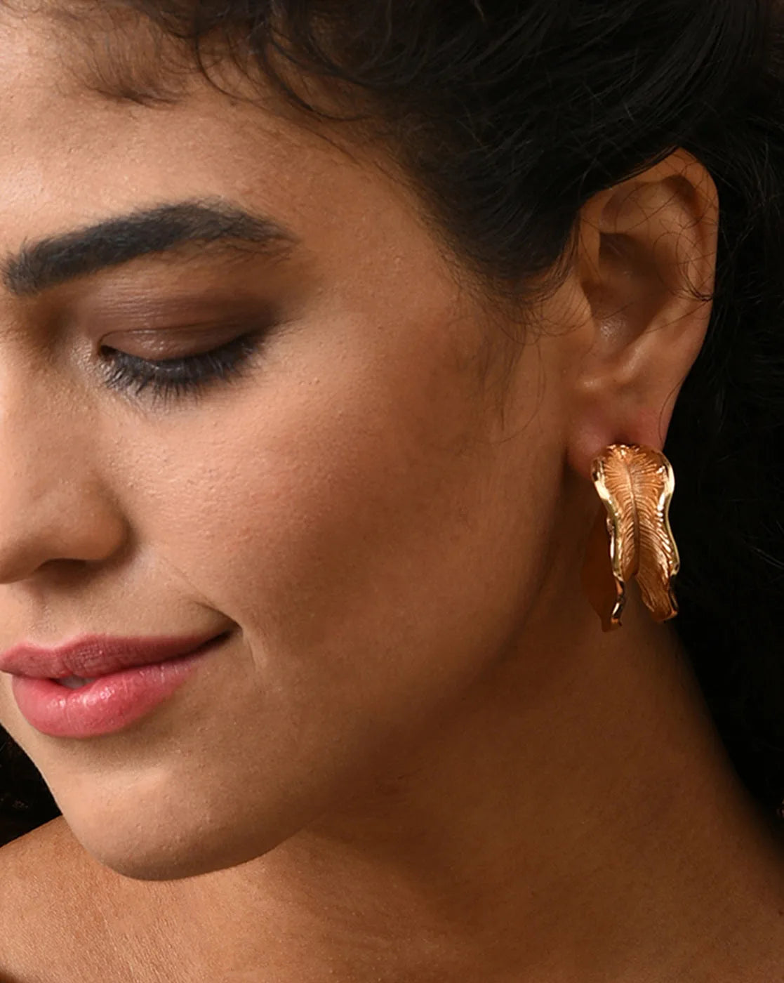 Gold Plated Designer Hoop Earring