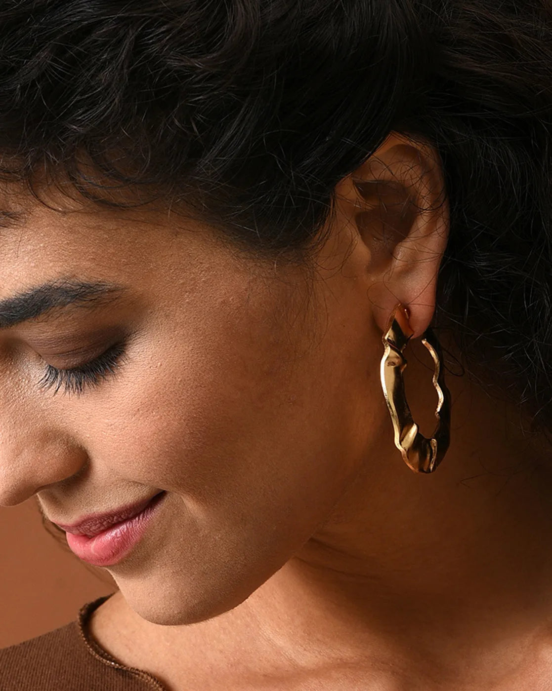 Gold Plated Designer Hoop Earring