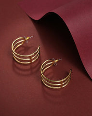 Gold Plated Designer Hoop Earring