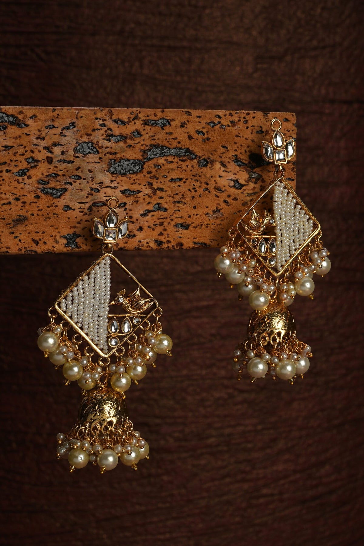 Gold Plated Designer Geometric Studs