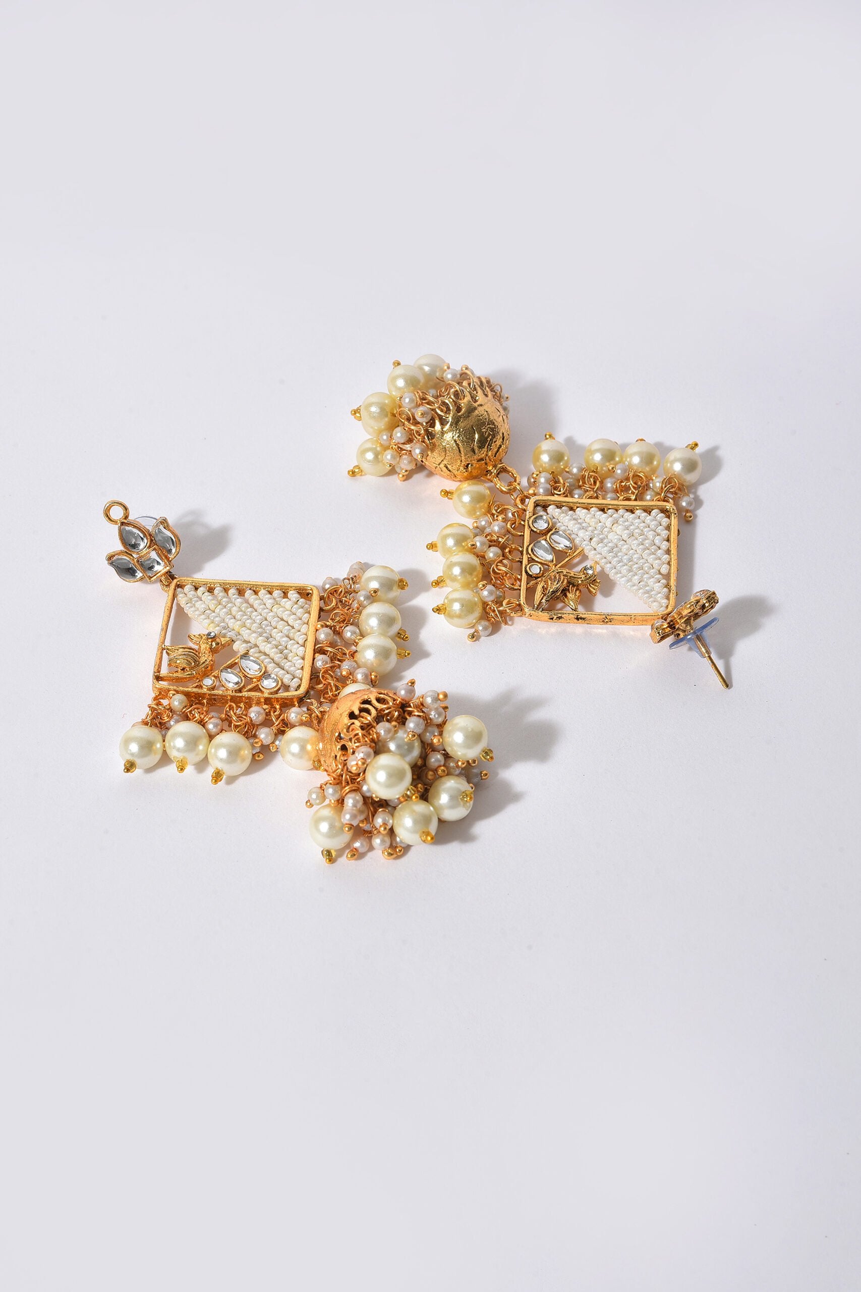 Gold Plated Designer Geometric Studs