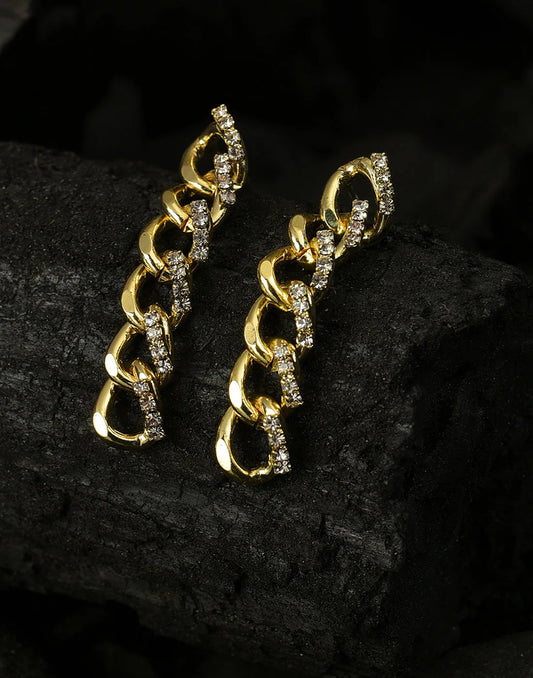 Gold Plated Stone Drop Earring