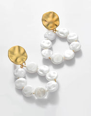 Gold Plated Pearl Beaded Drop Earring