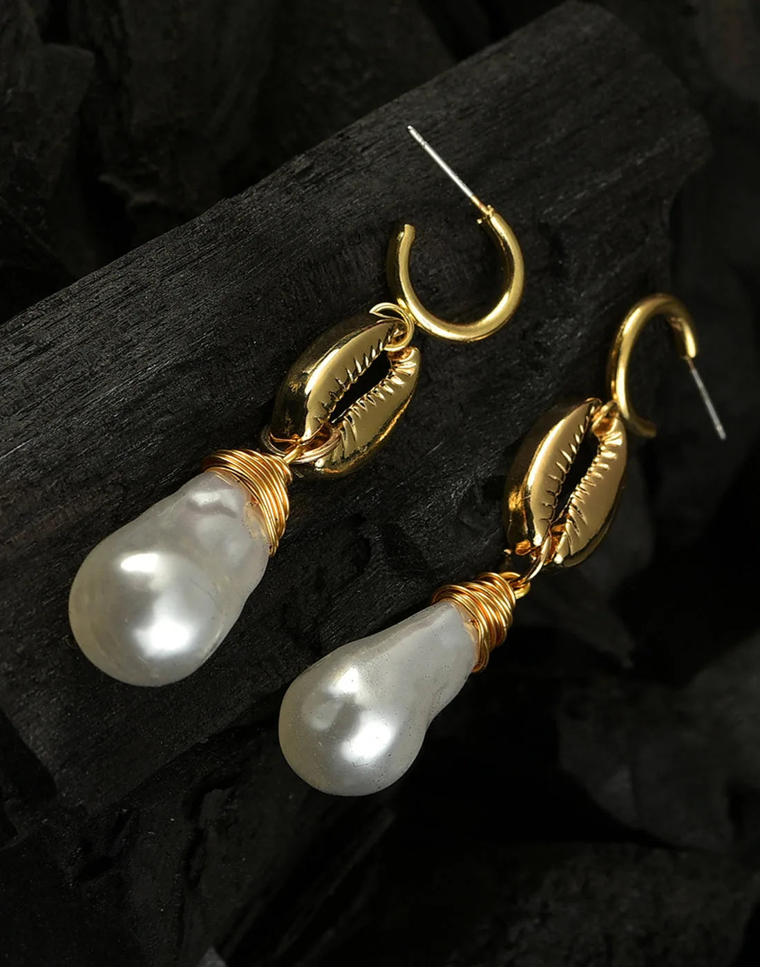 Gold Plated Pearl Beaded Drop Earring