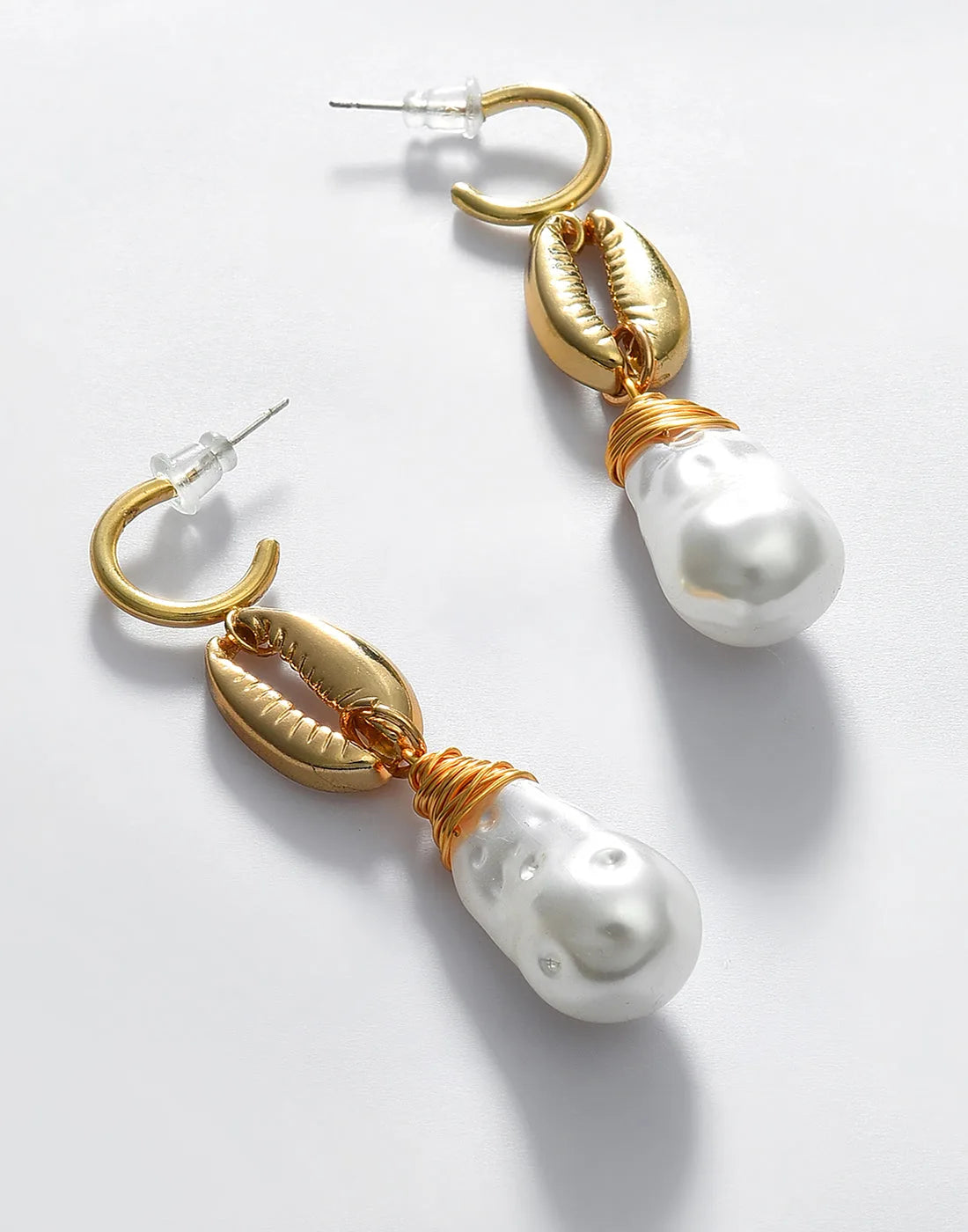 Gold Plated Pearl Beaded Drop Earring