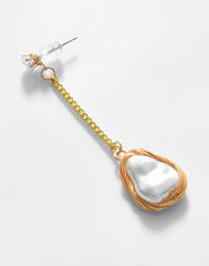 Gold Plated Pearl Beaded Drop Earring