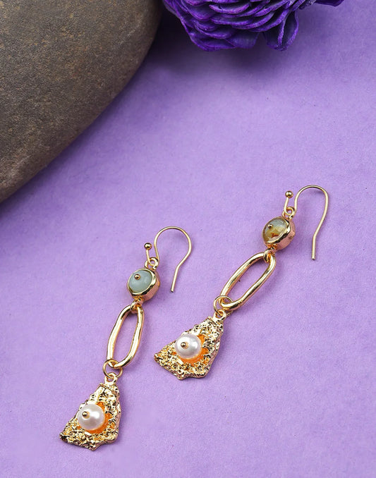 Gold Plated Pearl Beaded Drop Earring