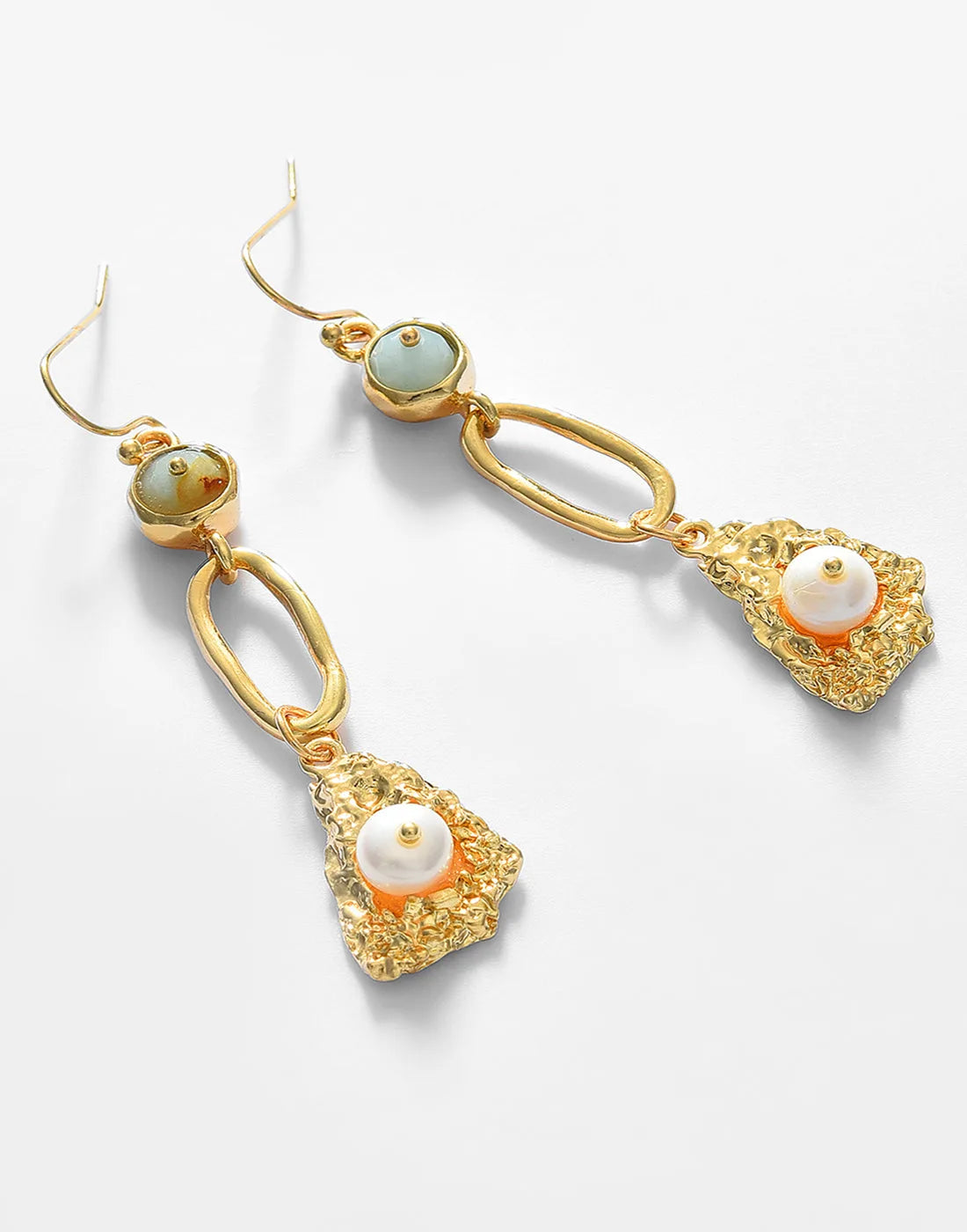 Gold Plated Pearl Beaded Drop Earring