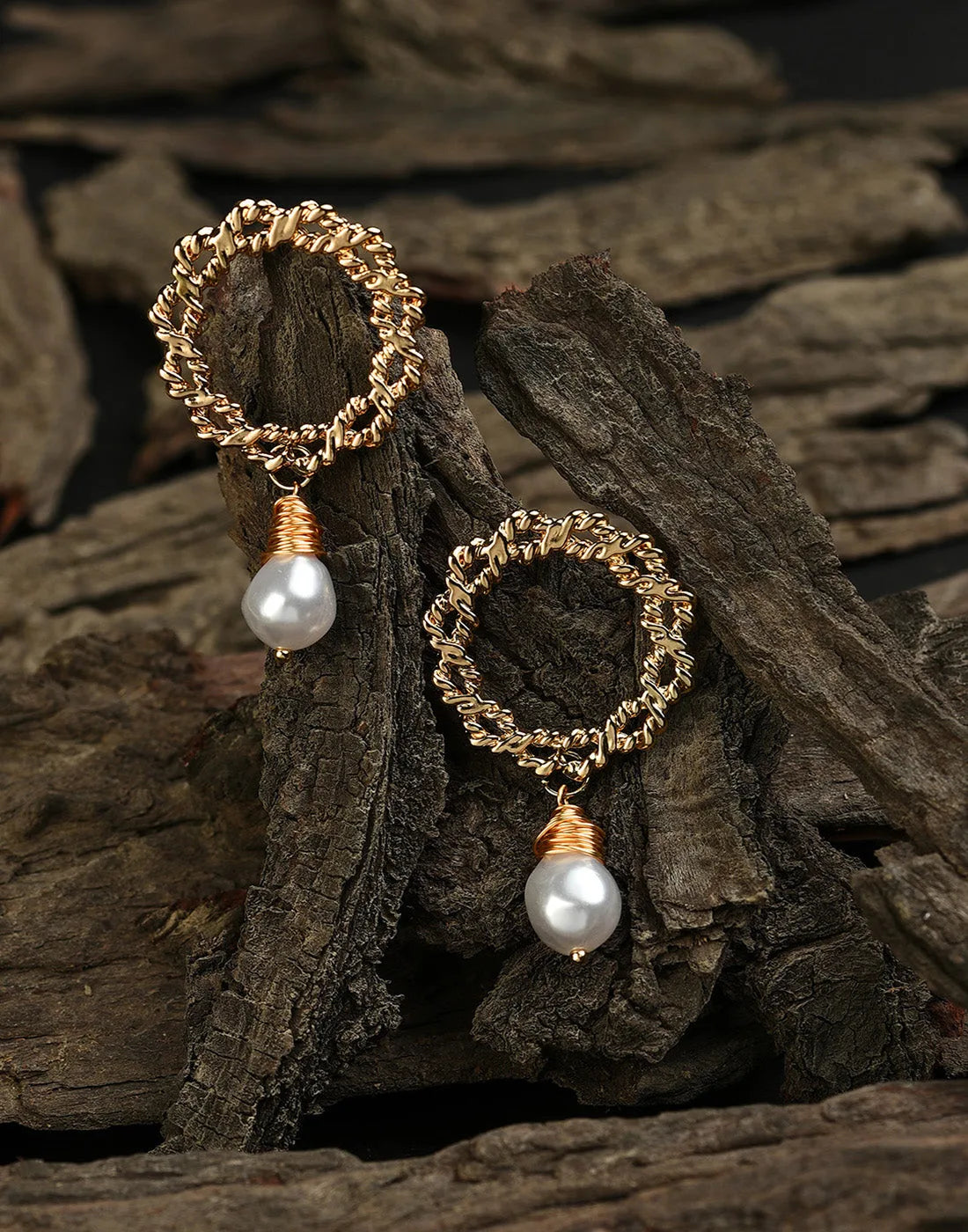 Gold Plated Pearl Beaded Drop Earring