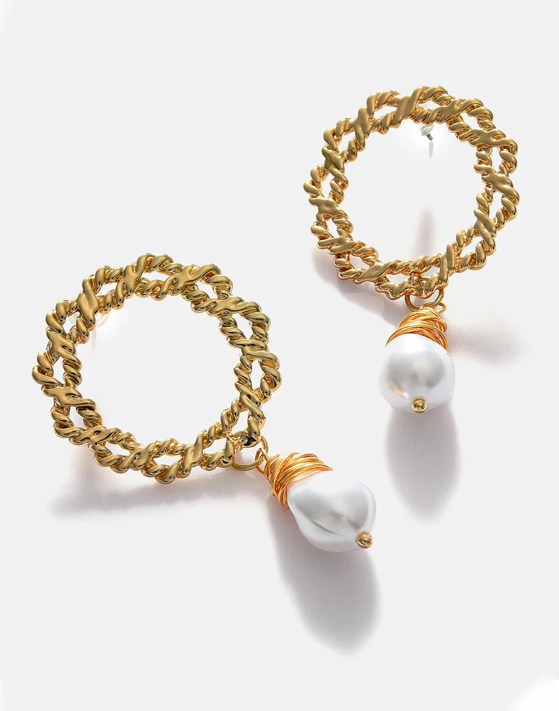 Gold Plated Pearl Beaded Drop Earring