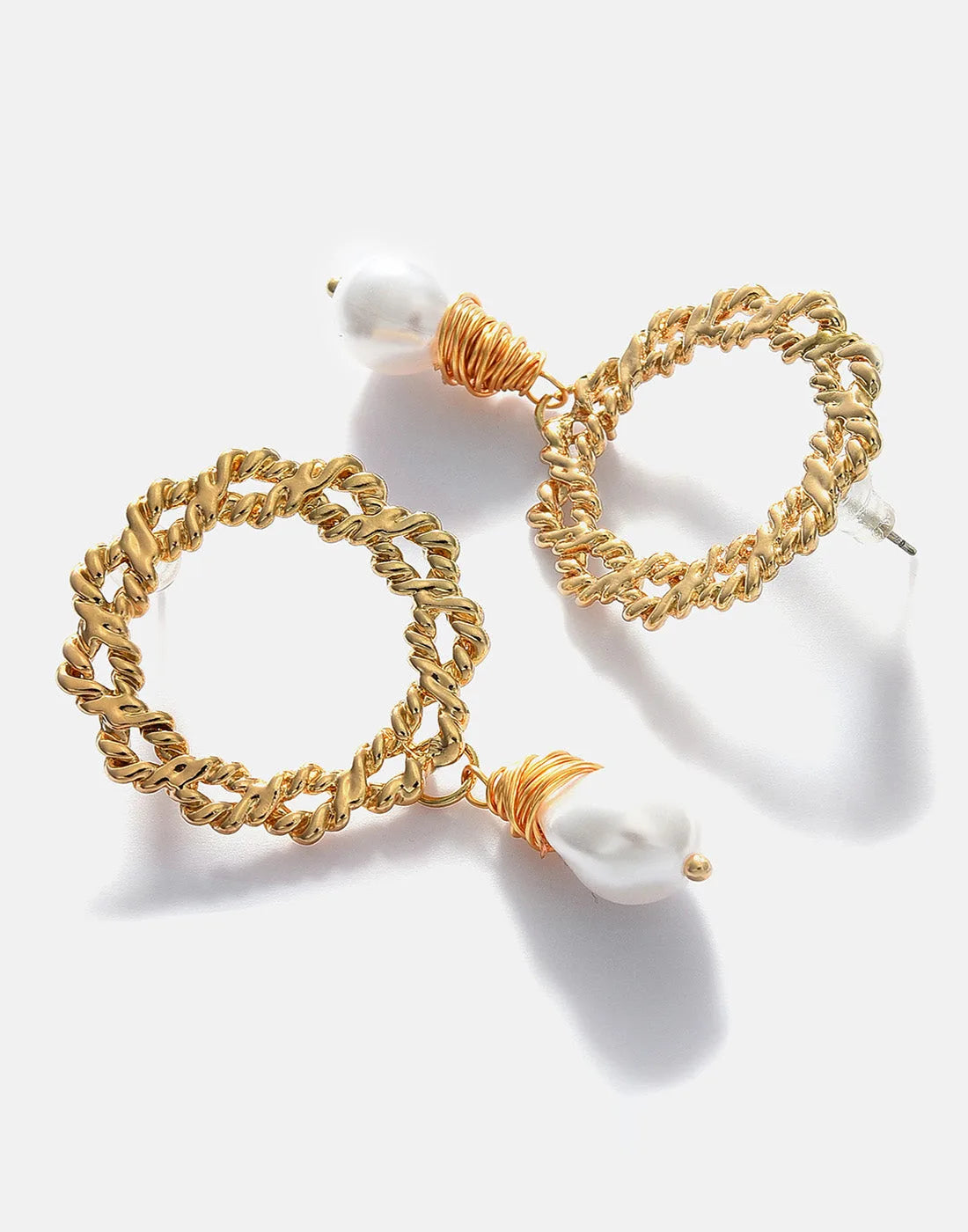 Gold Plated Pearl Beaded Drop Earring