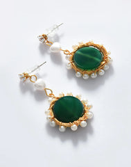 Gold Plated Pearl Beaded Drop Earring