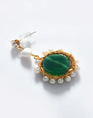 Gold Plated Pearl Beaded Drop Earring