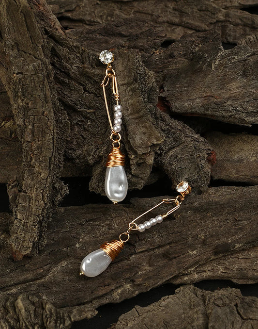 Gold Plated Pearl Beaded Drop Earring