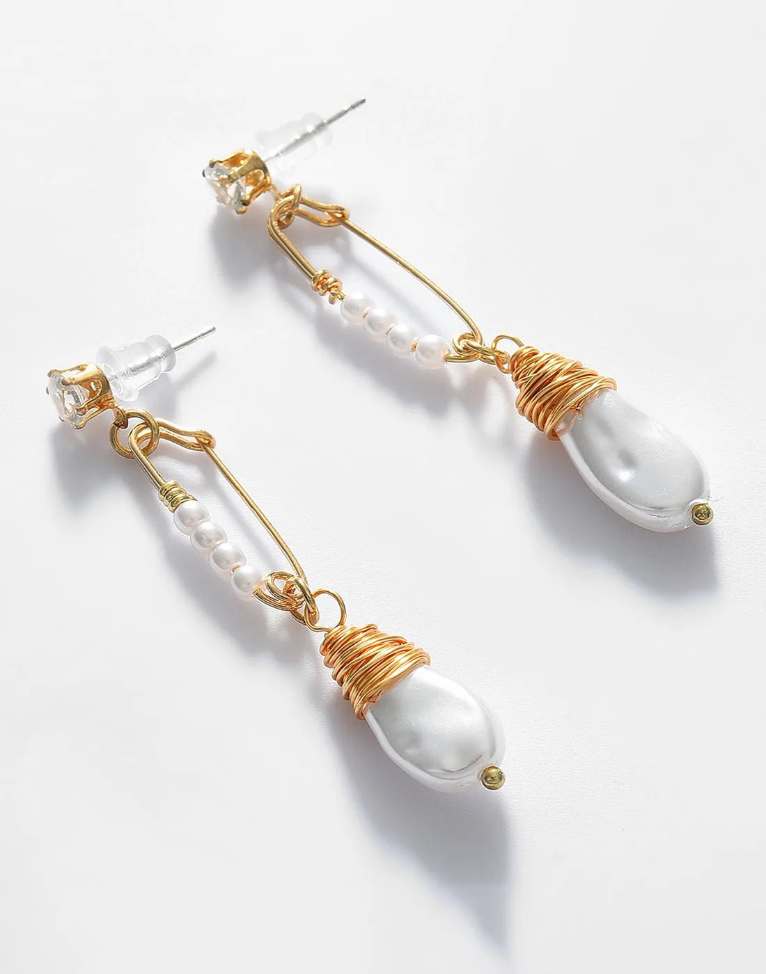 Gold Plated Pearl Beaded Drop Earring