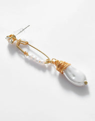 Gold Plated Pearl Beaded Drop Earring