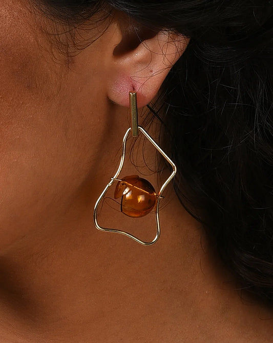 Gold Plated Designer Drop Earring