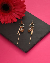 Gold Plated Designer Stone Drop Earring