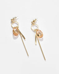 Gold Plated Designer Stone Drop Earring