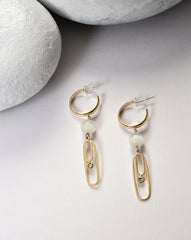 Gold Plated Beaded Hoop Earring