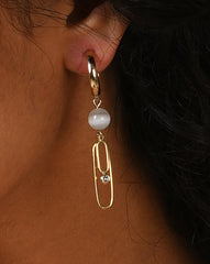 Gold Plated Beaded Hoop Earring