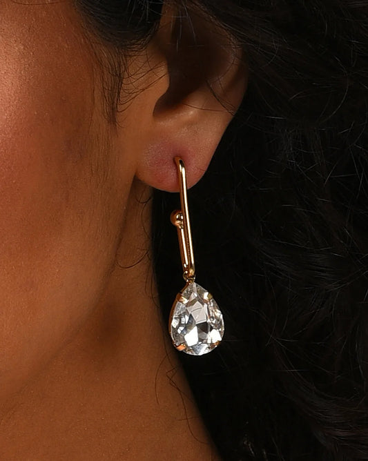 Gold Plated Designer Stone Drop Earring