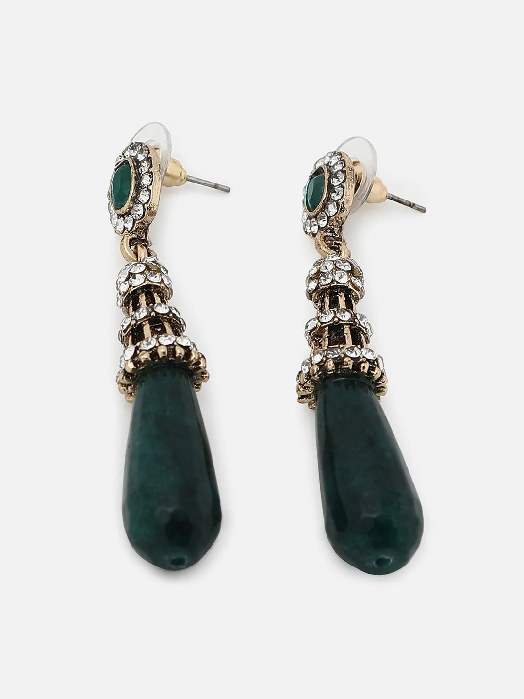 Gold Plated Designer Stone Drop Earring