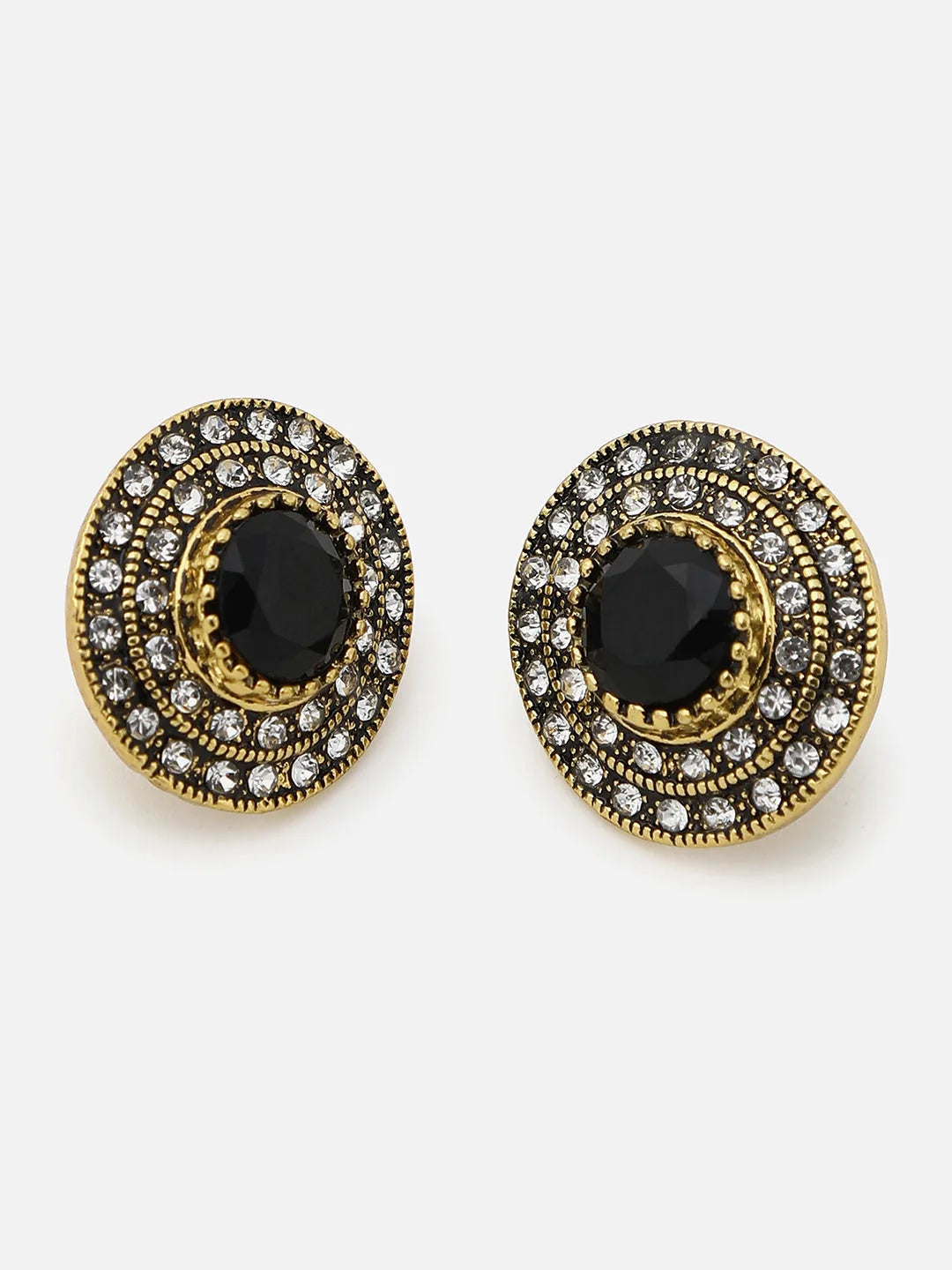 Gold Plated Designer Stone Stud