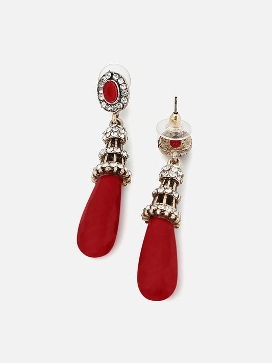 Gold Plated Designer Stone Drop Earring