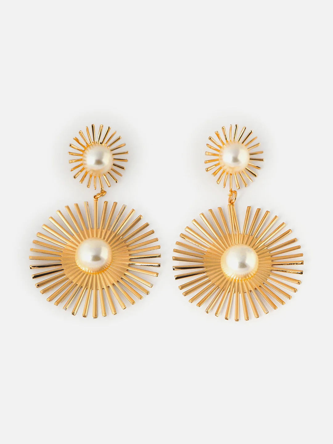 Gold Plated Pearls Drop Earring