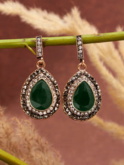 Gold Plated Designer Stone Drop Earring