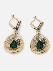 Gold Plated Designer Stone Drop Earring