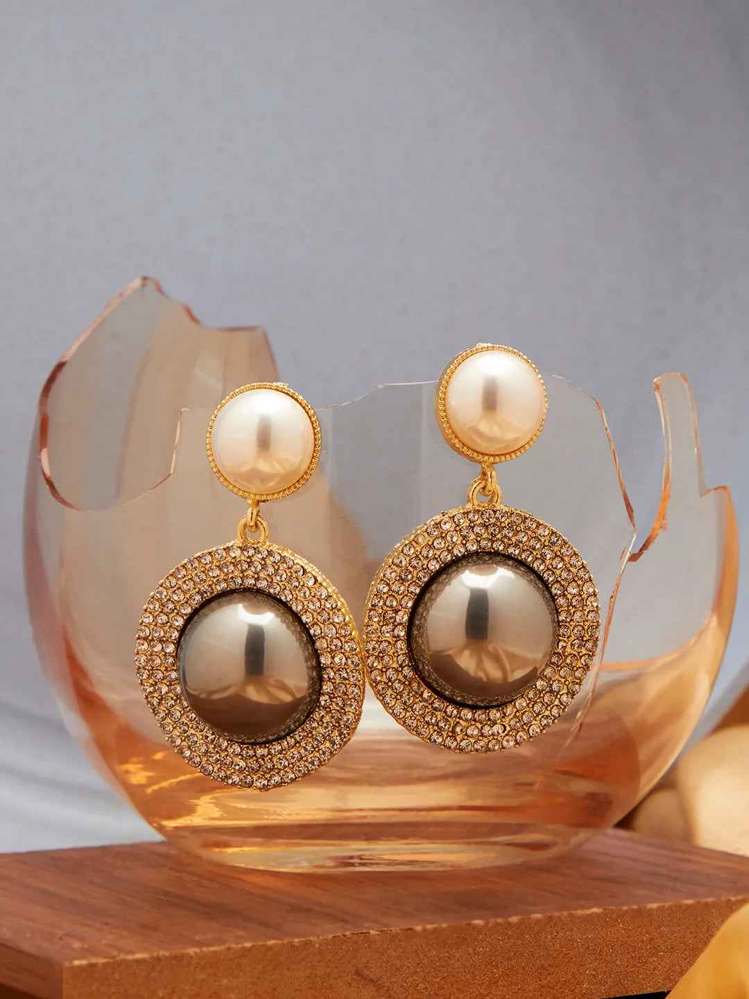 Gold Plated Pearls Drop Earring